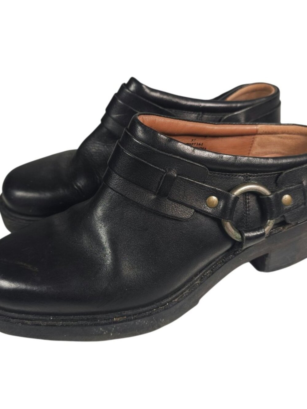 FREE PEOPLE Black Harness Mule Booties Western Size 37 - US 7
